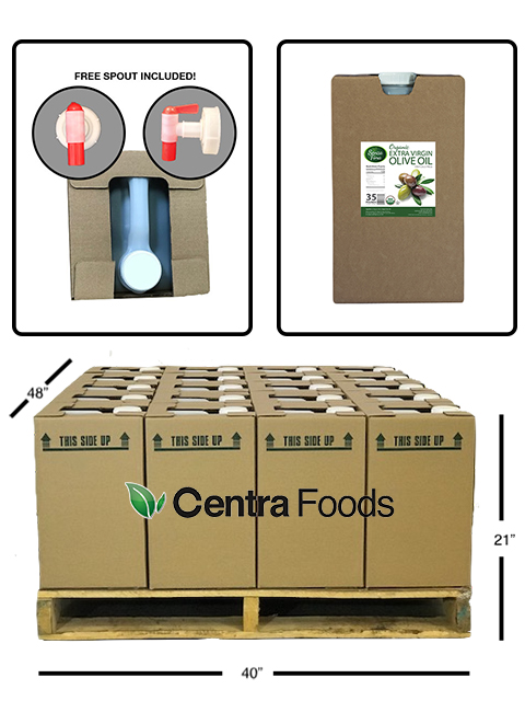 Buy Organic Extra Virgin Olive Oil - Pallet of 60 Jugs (35 Lb. Containers)  – Centra Foods